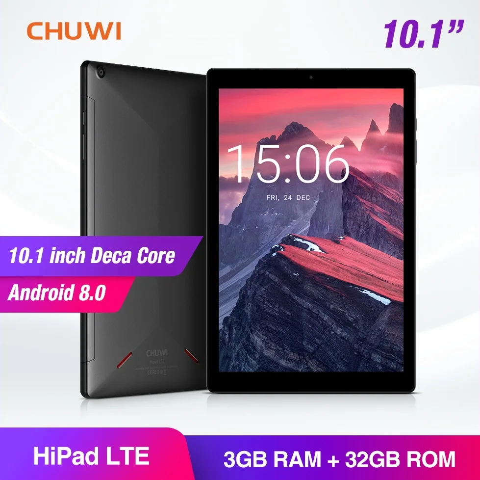 CHUWI HiPad 4G LTE Phablet 10 1 дюймов Android 8 0 MT6797 (X27) Deca Core 2 6 ГГц 3 ГБ ОЗУ 32 Гб ПЗУ Двойные камеры