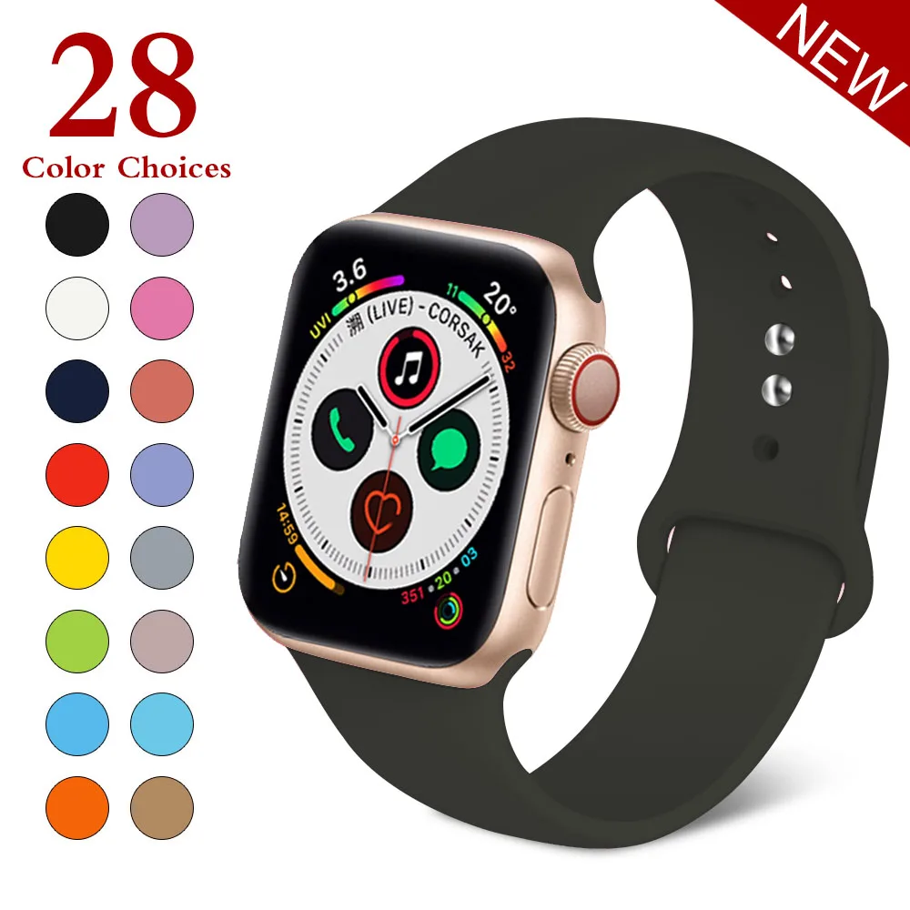 Спортивный мягкий силиконовый сменный ремешок 38 мм от mu sen для Apple Watch версии 1, 2, ремешок 42 мм на запястье, ремешок для iWatch Sport - Цвет ремешка: Olive green