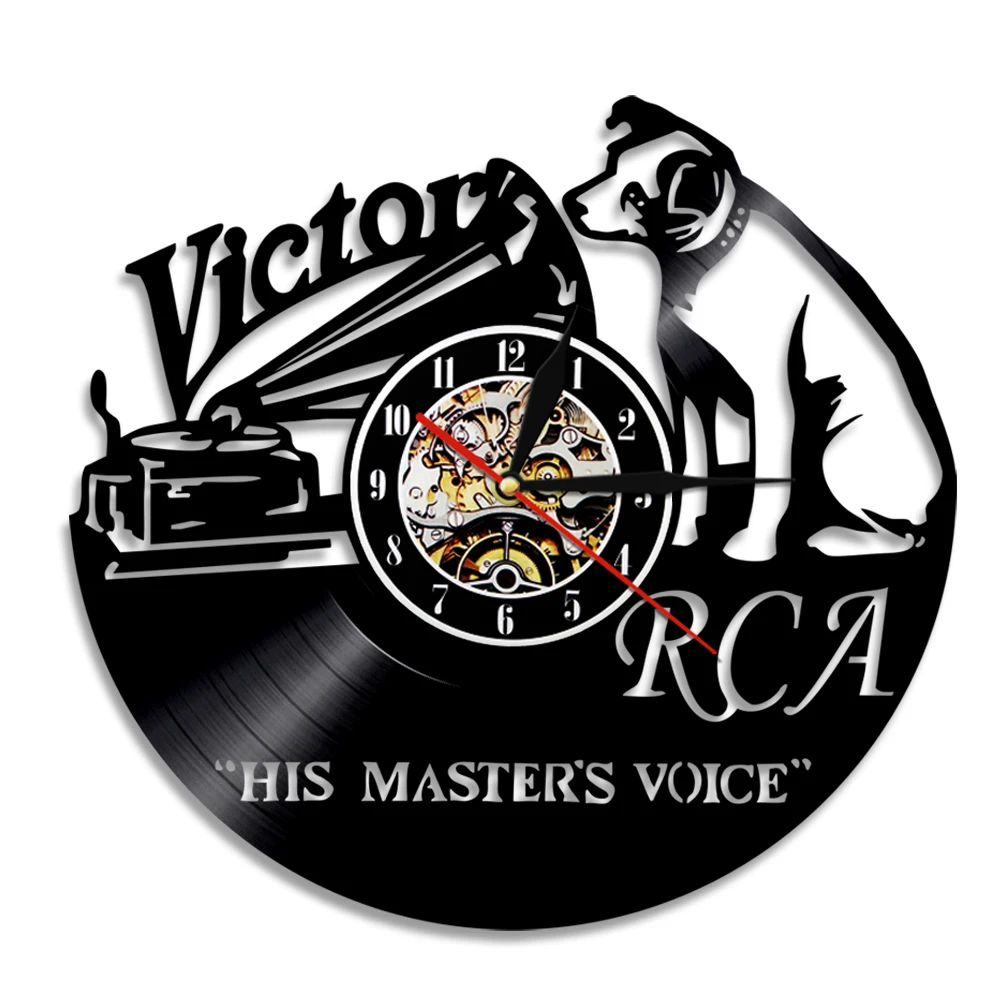 Настенные часы Victor RCA с виниловой пластиной современный дизайн милыми собаками и