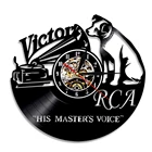 Настенные часы Victor RCA с виниловой пластиной, современный дизайн с милыми собаками и щенками, подарок, домашний декор, винтажные настенные художественные бесшумные часы