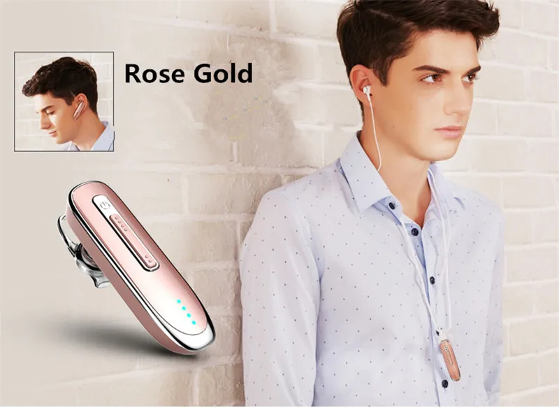 rose gold Модные беспроводные Bluetooth наушники K2 с шумоподавлением, стерео наушники, наушники с громкой связью, с микрофоном для телефона - Цвет: rose gold