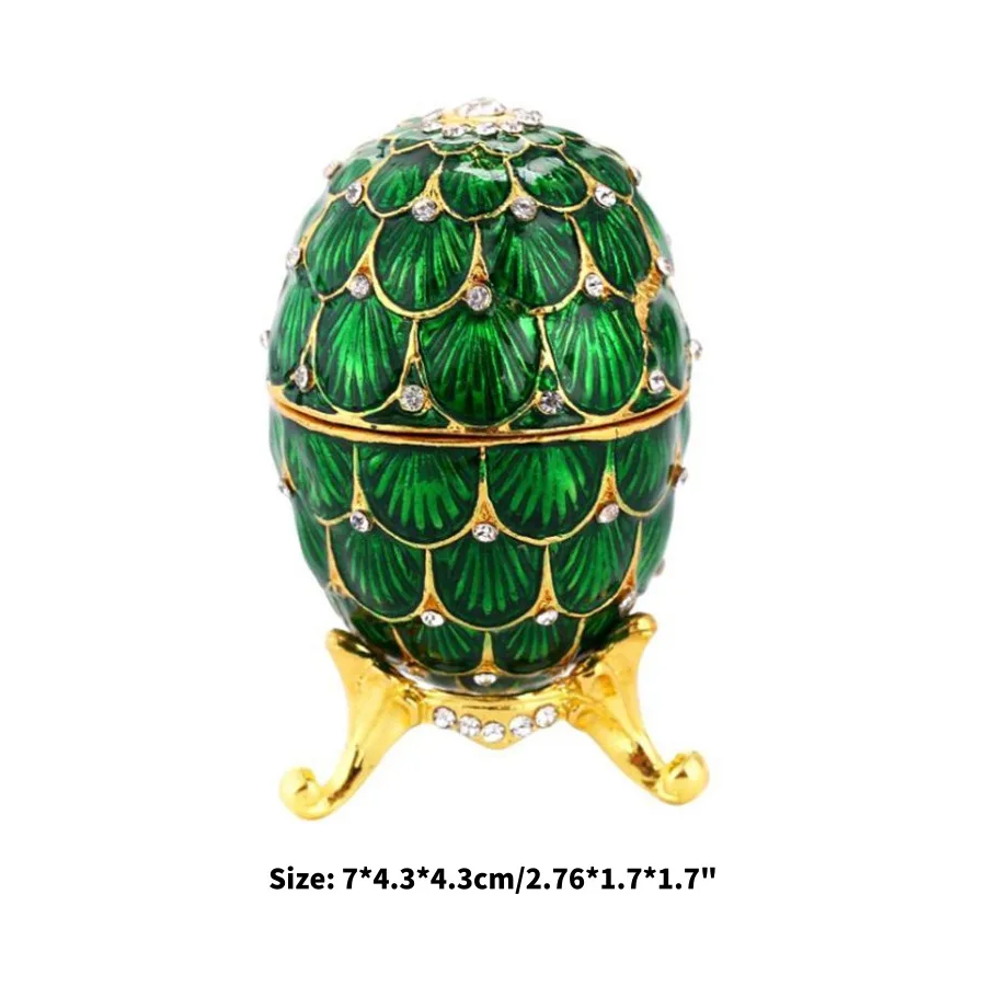 Цвет: желтый Креативный русский faberge яйцо роскошные украшения на пасхальную тематику яйцо окрашенная коробка на подставке набор с эмалью и кристаллами фигурка безделушка подарок - Цвет: Цвет: желтый