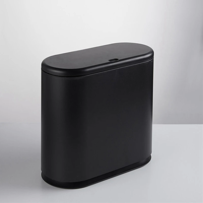 Trash Cans For The Kitchen Bathroom Wc Garbage Classification Rubbish Bin Dustbin Bucket Press-Type Waste Bin Black