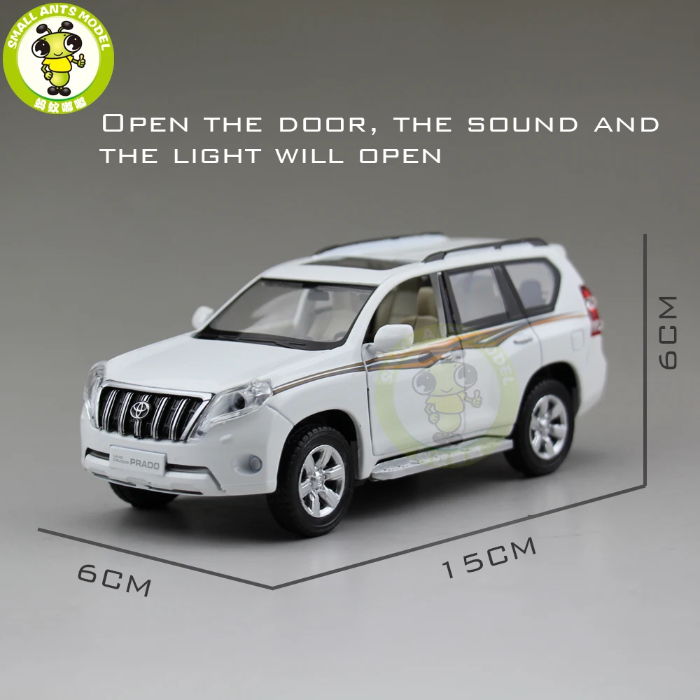 1/32 Land Cruiser Prado Diecast модель автомобиля SUV игрушки для детей дети звук освещение
