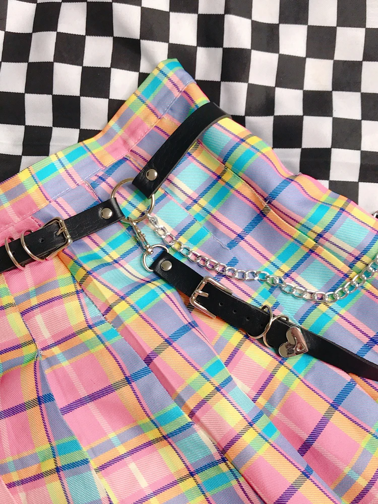 Ulzzang Harajuku Панк Черная Цепь Повседневная мода пояс Женский японский сладкий металлический Готический любовь ремни