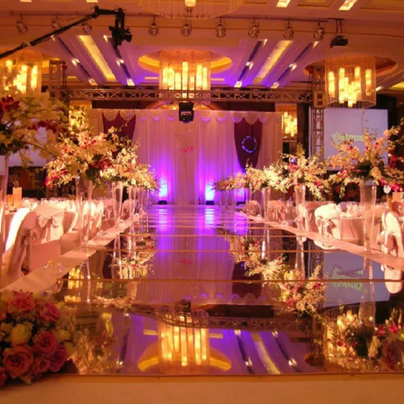 1.2X20 Meter Wedding Mirror Carpet  Bi-sided Silver T Stage Carpet Runner For Wedding Party Banquet 0.12mm Thickness