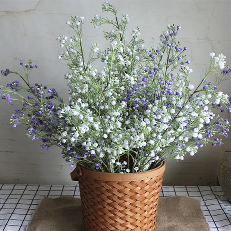 

Luxury Long babysbreath branch Artificial Flowers arrangement plastic fake plant home Xmas fall Decoration flores artificiales