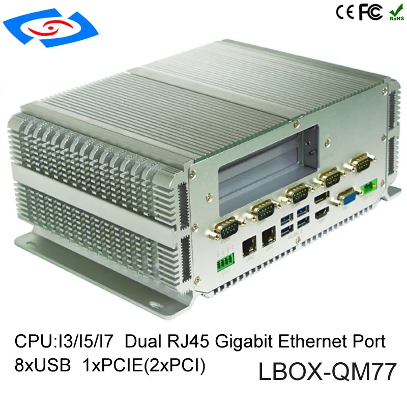 Embedded Mini PC Intel core i3 i5 i7 CPU 6*com 2*Lan RJ45 With windows 10 Industrial Computer 8GB RAM 128GB SSD 8*USB 2*PCI Slot |