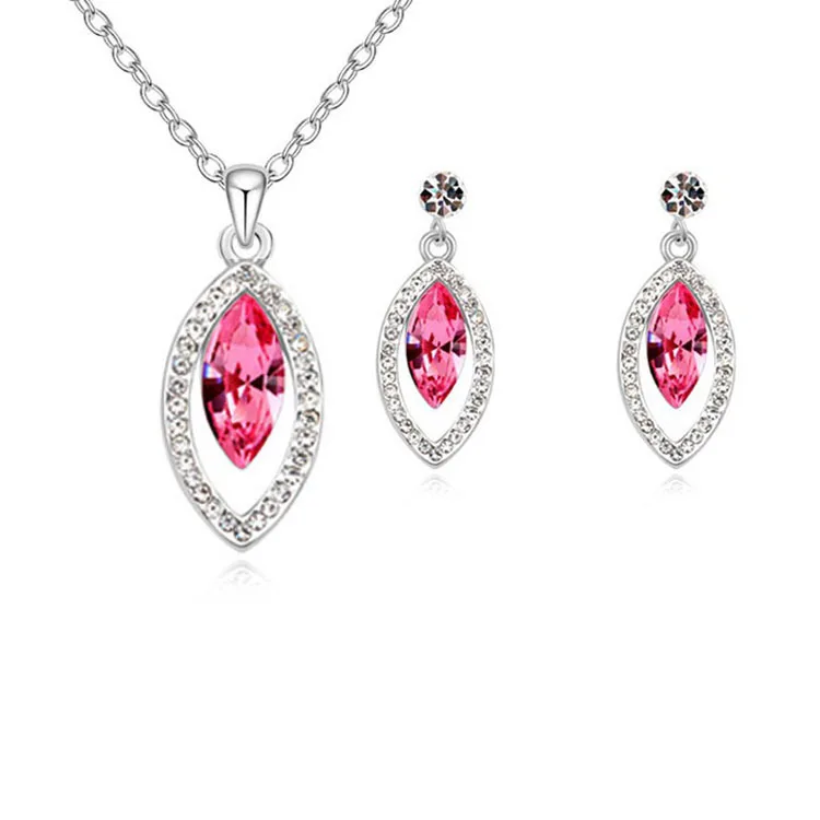 Комплект из колье и серёг с кристаллами|jewelry sets for women|necklace earring setjewelry |