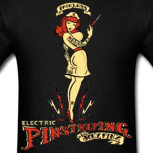 

Tops Cool T Shirt Painless Electric Pinstriping Men's T-Shirt O-Neck Tshirt Homme