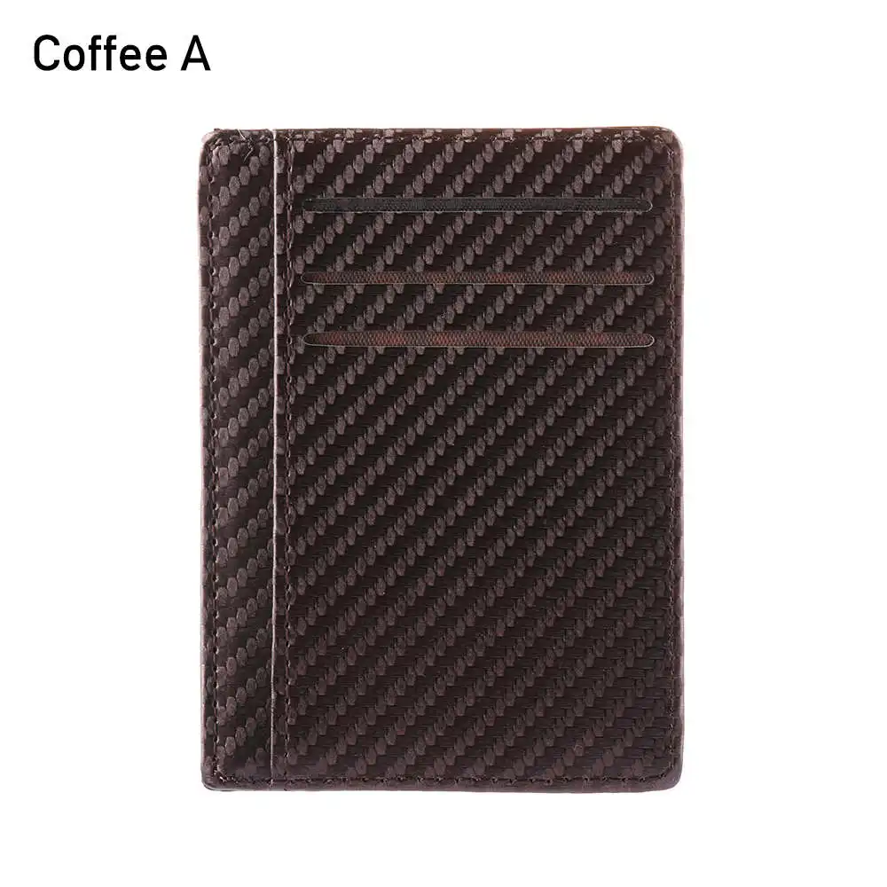 A-Coffee Мужской RFID блокирующий кредитный держатель для карт из искусственной кожи тонкий кредитный держатель для карт RFID анти-главный карбоновый держатель для карт - Цвет: A-Coffee