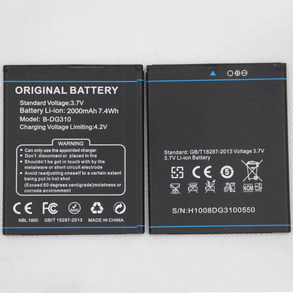 Аккумуляторная батарея ISUNOO Для DOOGEE DG310 BDG310 2000 мАч аккумуляторная литиевая -