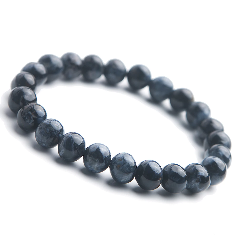 

8mm Natural Blue Pietersite Bracelet For Women Men Gift Chatoyant Round Beads Cat Eye Namibia Reiki Energy Stone Strands AAAAA