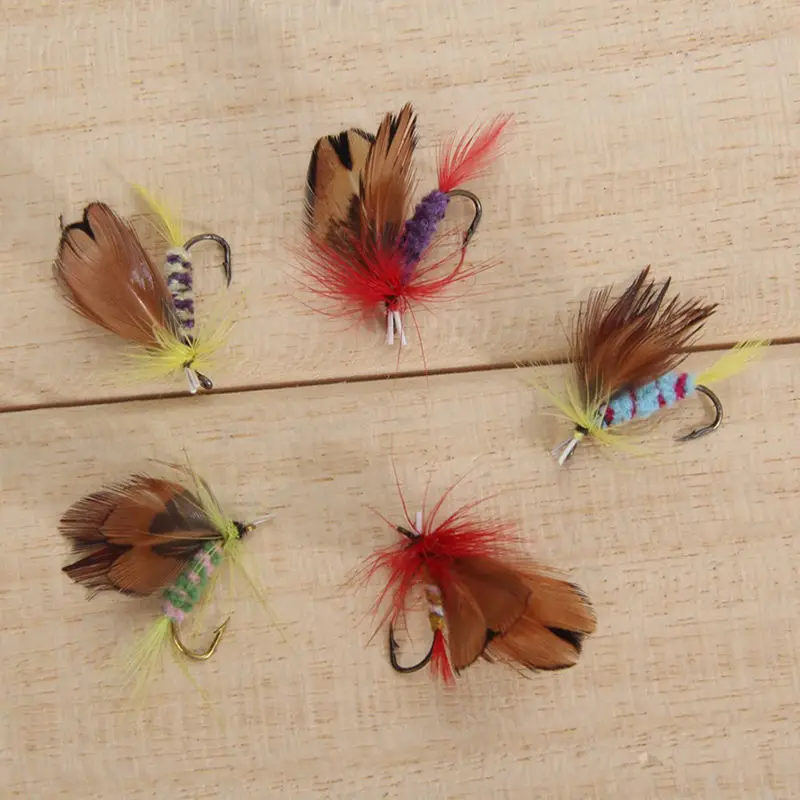 12 Pcs/Lot 2cm Wet Dry Trout Flies Fly Fishing Bass Lure Hook Stream Tackle Float | Спорт и развлечения