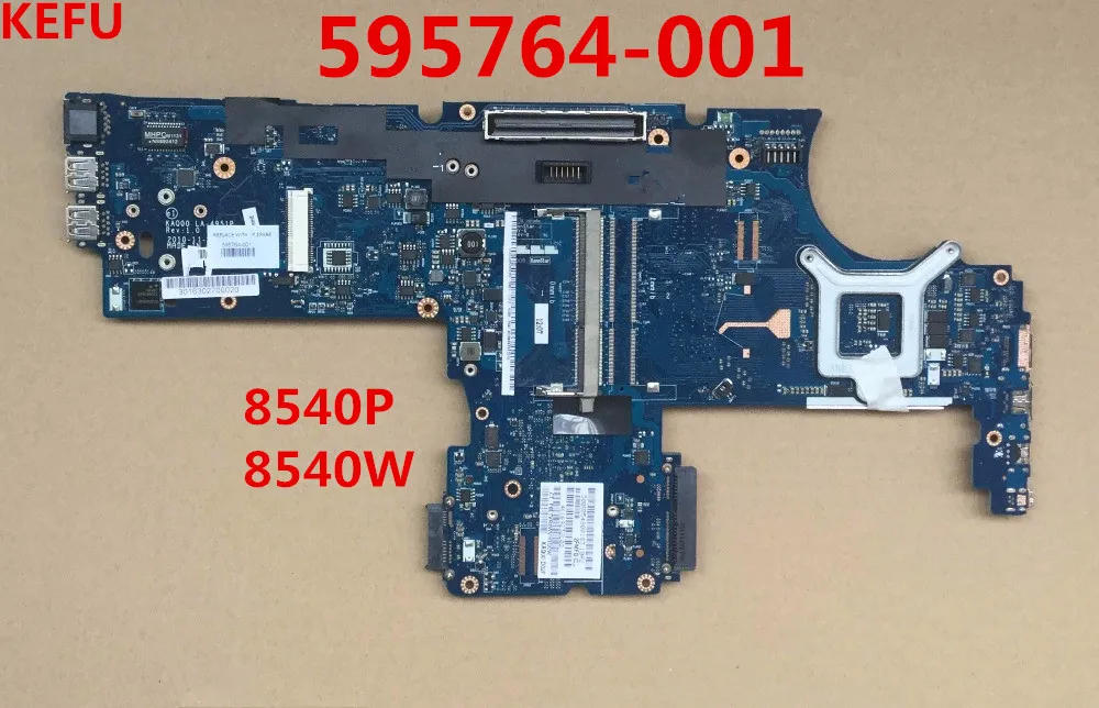 KEFU LA 4951P для HP 8540P 8540W KAQ00 595764 001 Материнская плата ноутбука DDR3 Протестирована