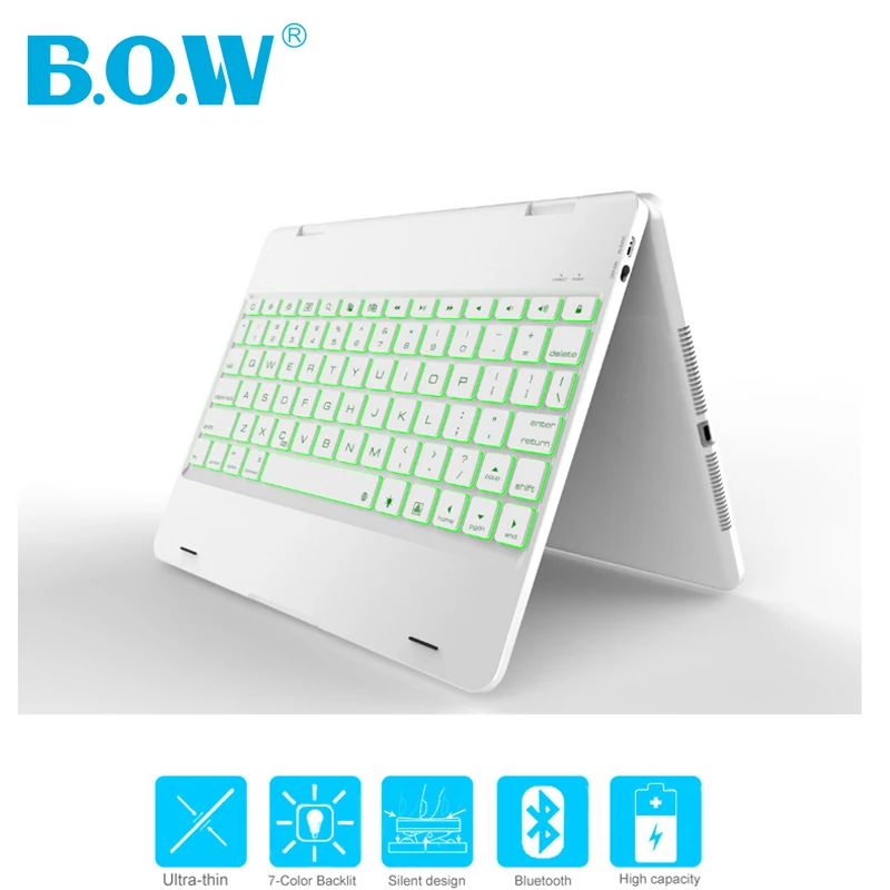 B.O.W 5 1 Bluetooth беспроводная клавиатура для нового iPad Pro 9 7 дюйма Air 2 резиновый