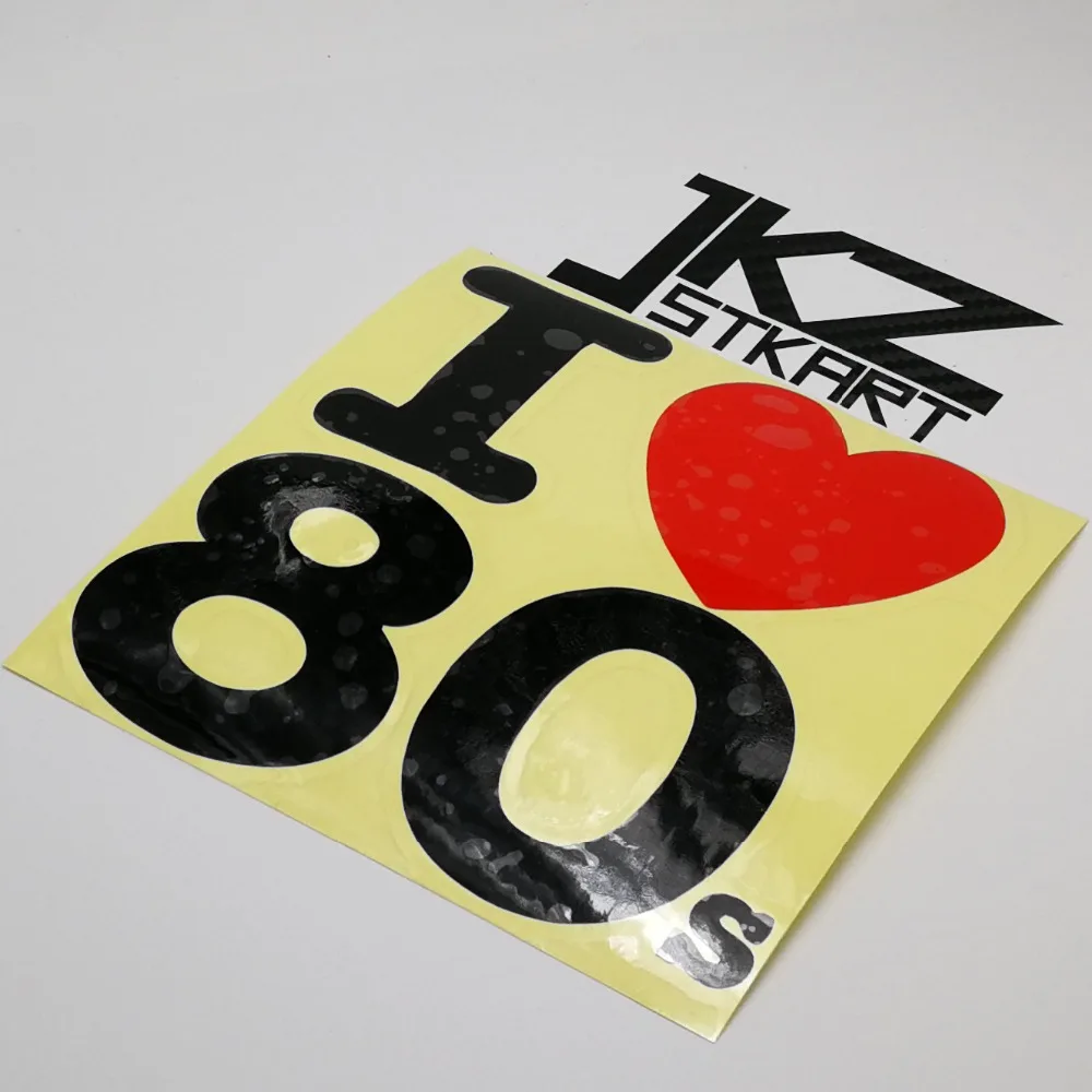 

JKZ STKART Vinyl Die Cut Car Sticker Decal I love Heart 80s 12 x 12 cm For Motor Bike Truck Helmet Decorated Sticker