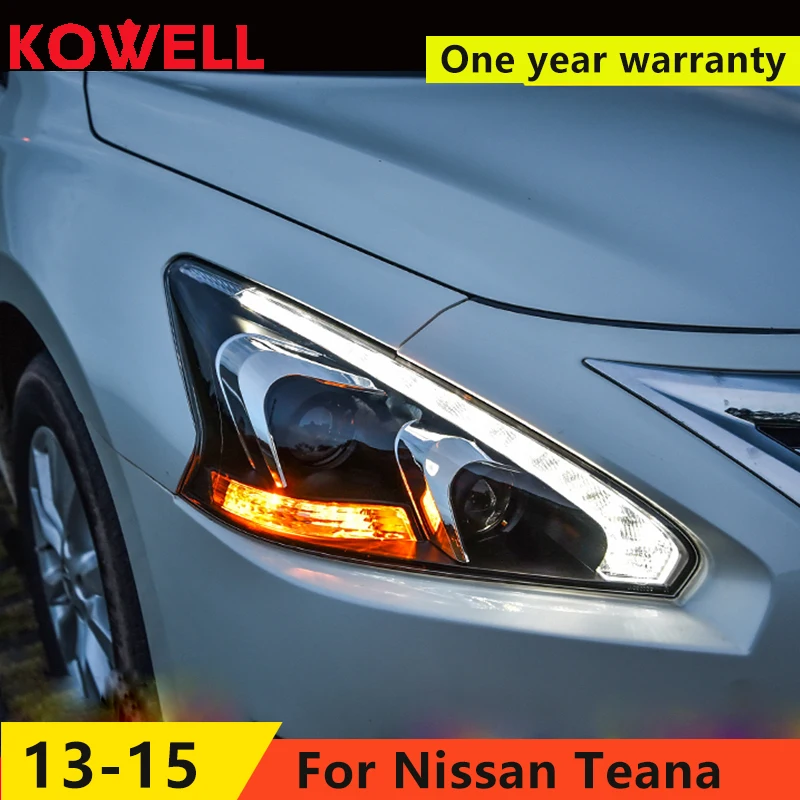 

KOWELL Car Styling for Nissan Teana headlights 2013-2016 Teana led headlight led drl H7 hid Q5 Bi-Xenon Lens low beam