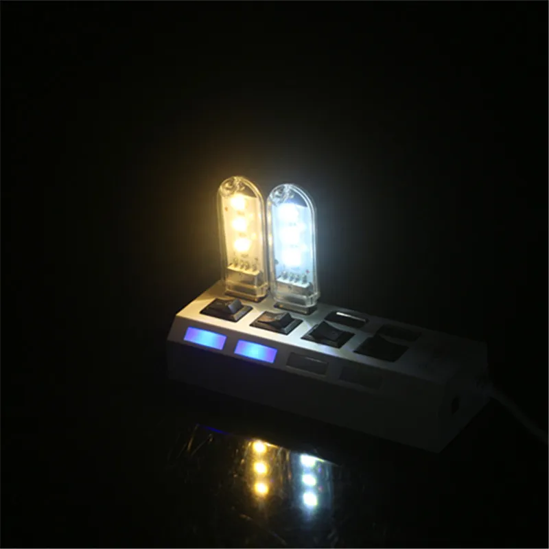 Мини USB светодиодный Ночной светильник, походная лампа для чтения, лампа для ноутбука, компьютера, ноутбука, мобильного зарядного устройства, 3 светодиодный s 8 светодиодный s теплый белый