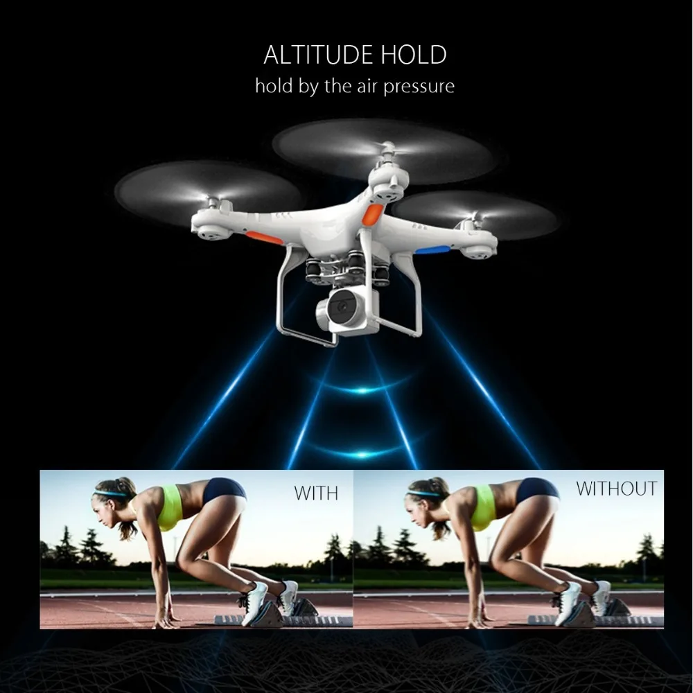 Lensoul Дрон 4 канала 2,4 ГГц 2MP HD камера светодиодный освещения 6-Axis Gyro 360 градусов Роллинг Квадрокоптер комплект высота удаленного Бла(беспилотный летательный аппарат