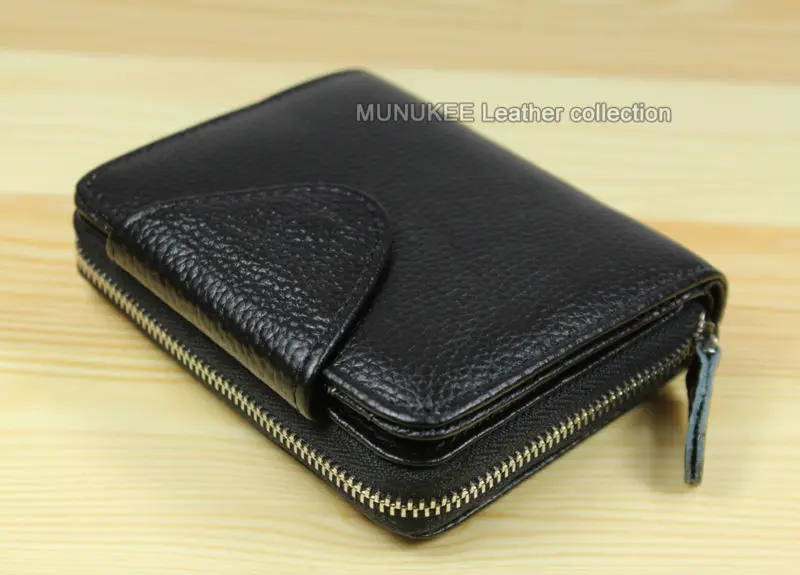 Модные мужские кошельки кошелек из натуральной кожи мужской на молнии короткий