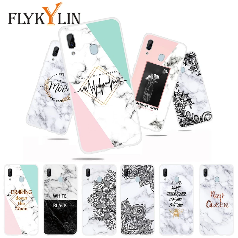 FLYKYLIN мраморный чехол для Samsung M10 M20 Чехлы Galaxy A30 A20 A40 A50 A70 карамельный цвет Мягкий