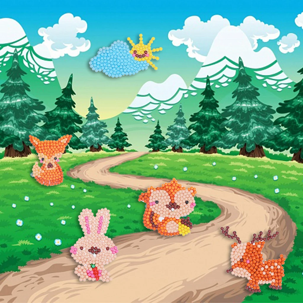 Алмазная вышивка Джунгли для детей картина с животными из мультфильмов наклейки