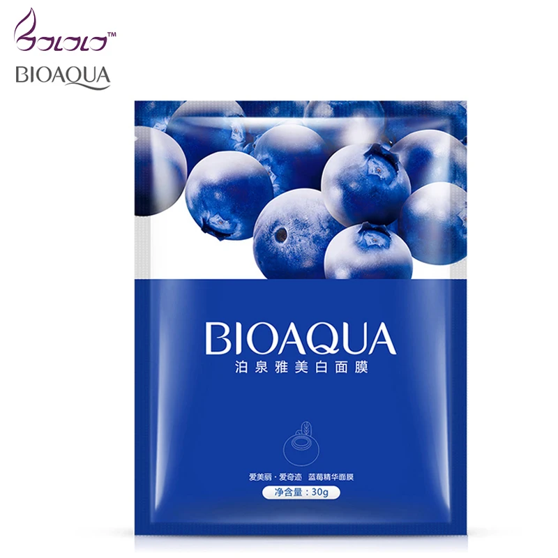 BIOAQUA натуральный черника маска для отбеливания кожи уход за лицом скрасить нежный увлажняющий крем макияж маски для лица Косметика