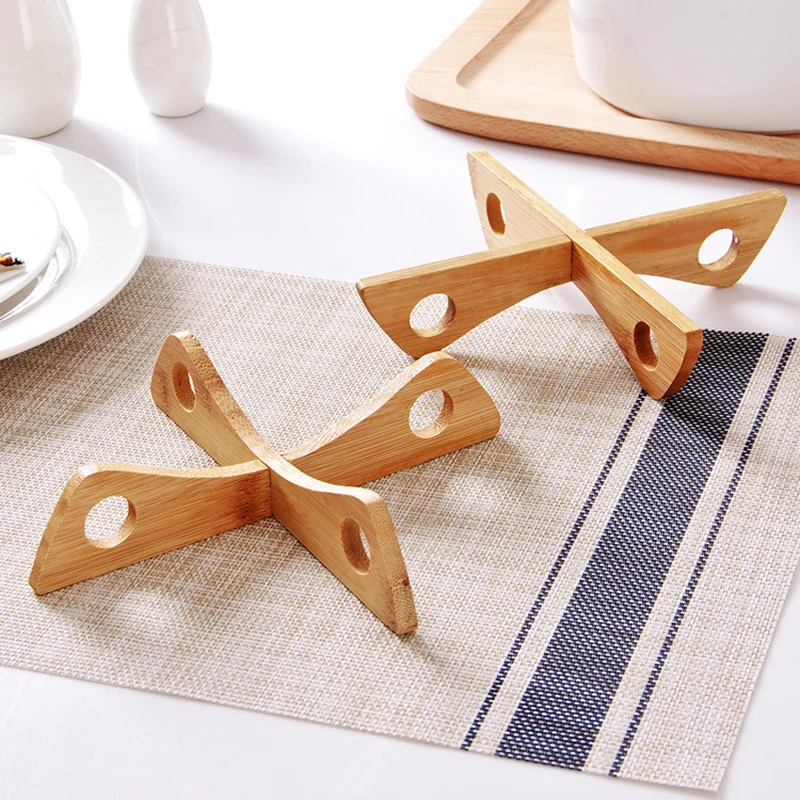 Термостойкие коврики для сковородок съемный Бамбуковый Коврик кастрюль