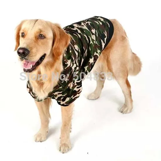 Камуфляжная толстовка с капюшоном для больших собак куртка одежда теплое