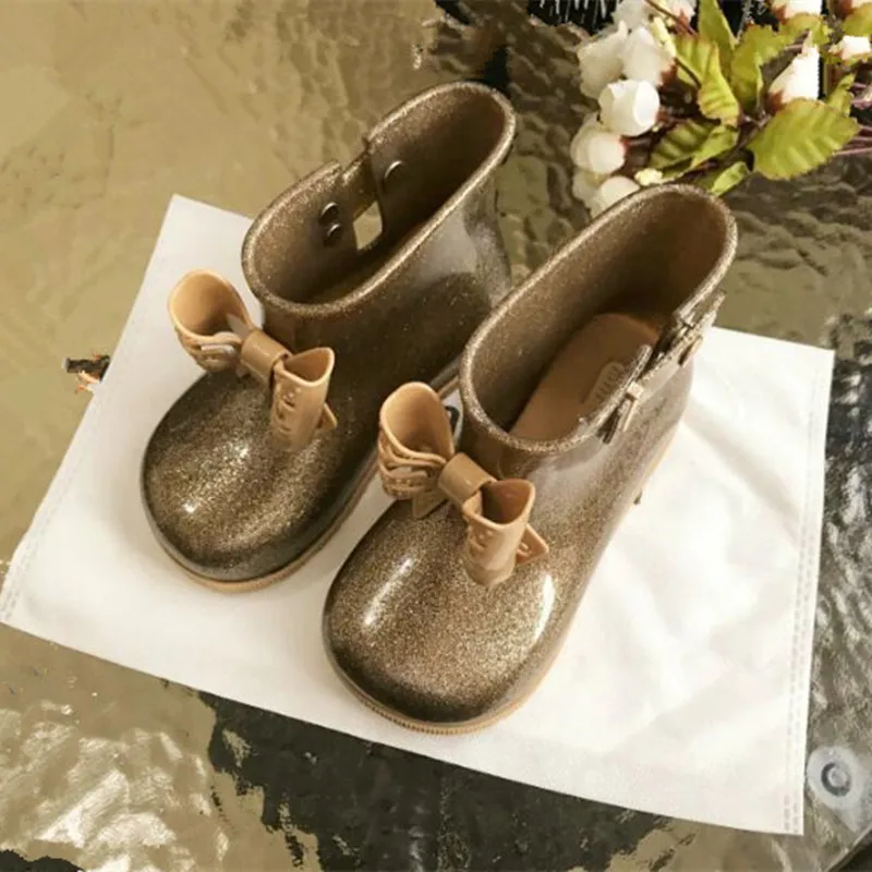 2018 Hot Baby Kids Spring Autumn baby girls Rain Boots Warm Beauty Bow Rainboots Rubber Shoes Toddler Jelly shoes | Детская одежда и