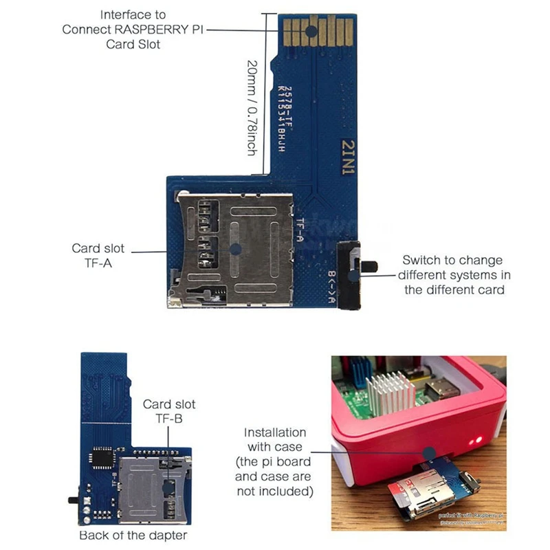 Dual System Tf Card Adapter Memory Board For Raspberry Pi 3 2 In 1 Micro-Sd | Компьютеры и офис