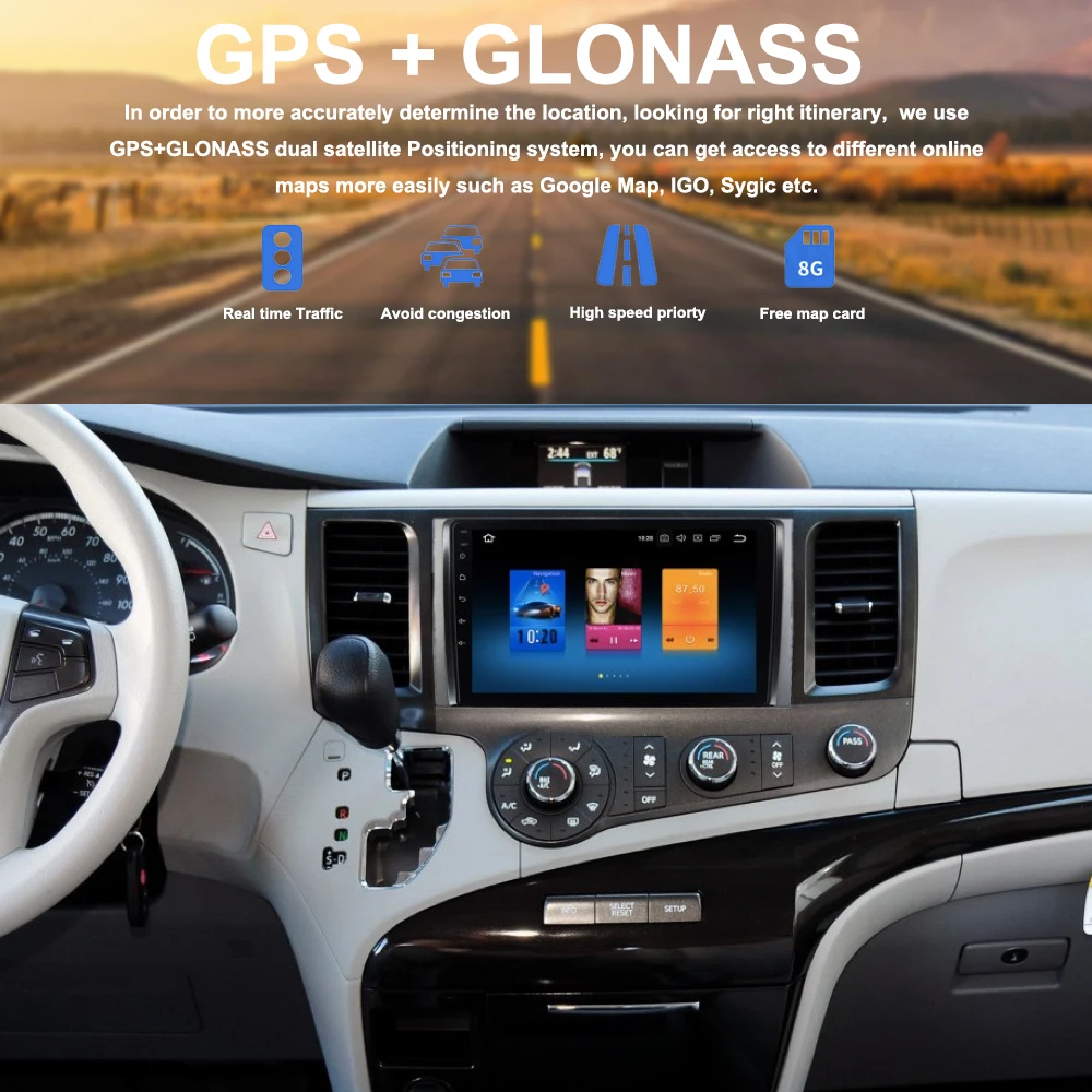 DSP ips экран 4G ram 64G rom Android 9,0 Автомобильный gps для Toyota Sienna Радио стерео экран Аудио приемник навигация без DVD плеера