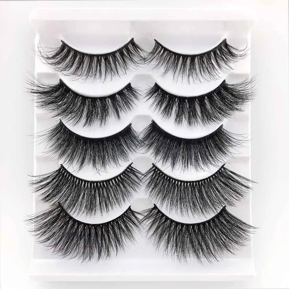 4 5 пар смешанных стилей 3D норковые Накладные ресницы ручной работы натуральные длинные ресницы пушистые Многослойные ресницы многоразовые - Цвет: 4