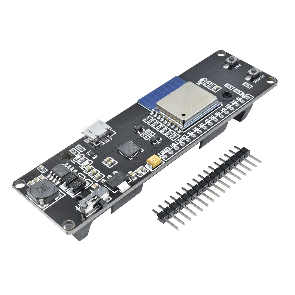 

WeMos D1 ESP-Wroom-02 ESP8266 Wireless Wifi Development Board with 18650 Battery Charging Socket Base Micro USB for Nodemcu