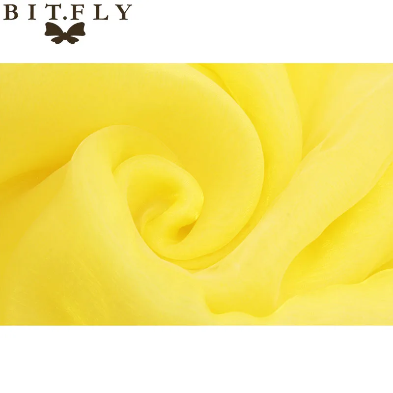 Yellow BIT. FLY 32 цвета свадебный фон стол занавеска 10 м* 1,35 м прозрачная органза Swag ткань украшение для свадебного банкета торжества - Цвет: Yellow