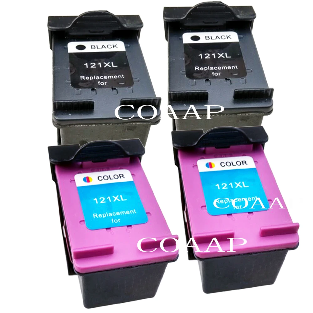 4pk Refilled HP 121 Black + color Compatible ink cartridge for Deskjet D2563 F4283 F2423 F2483 F2493 F4213 F4275 F4583 | Компьютеры и
