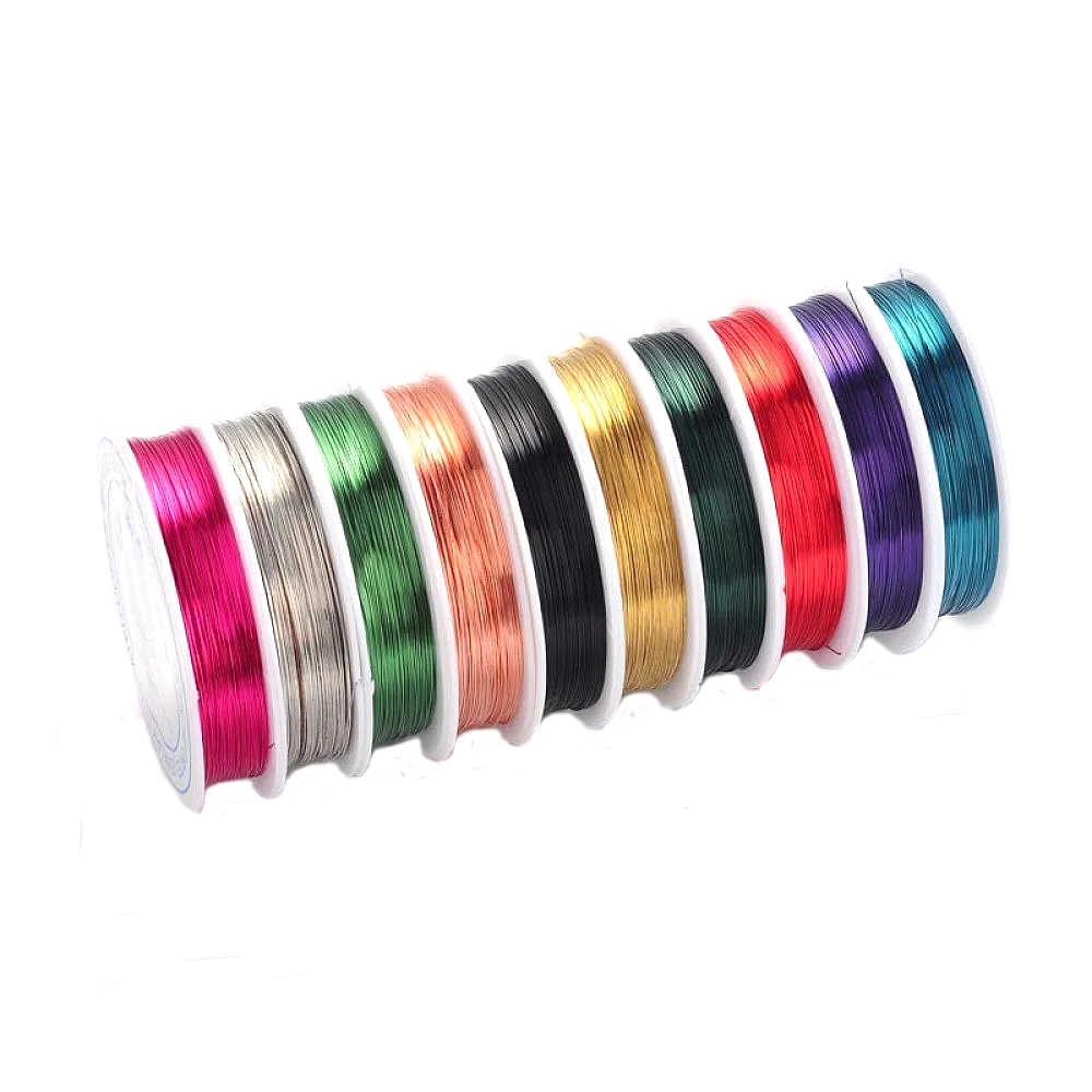 

10 Rolls 0.3/0.4/0.5/0.6/0.8/1mm Enameled Copper Metal Wire DIY Beading Wires Bead Rope Jewelry Making Cord Mixed Color F8