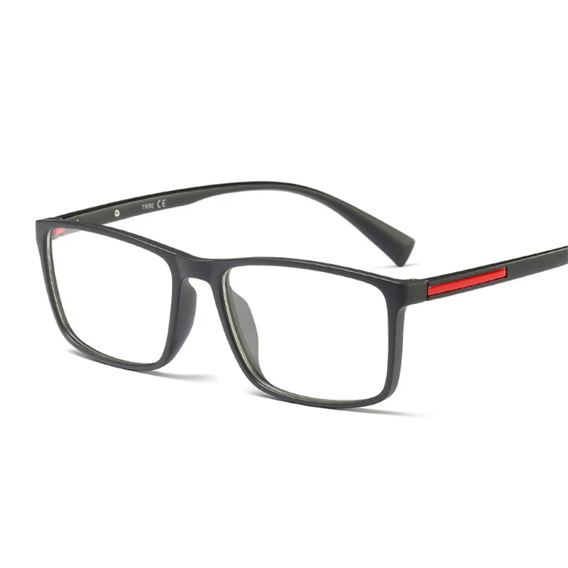 Cubojue Men's Prescription Glasses TR90 Man Optical Red Strip Black Spectacles Progressive Photochromic Multifocal Anti Blue |