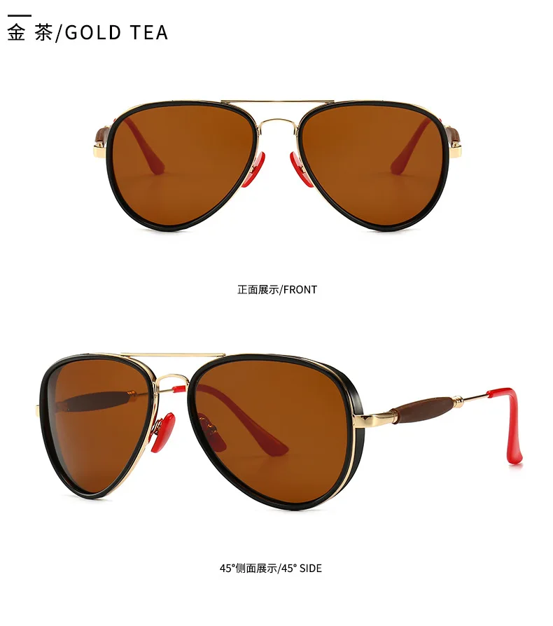 JackJad Modern Vintage Aviation Style Punk Sunglasses Red Nose Pad Men Polarized Brand Design Sun Glasses Oculos De Sol