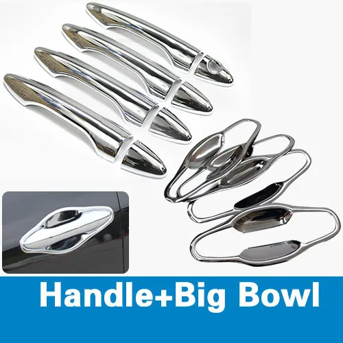 Handle and BigBowl Для hyundai Elantra 2011- хромированная дверная ручка Накладка набор из 4 шт. Avante 2012 2013 Аксессуары для стайлинга автомобилей - Цвет: Handle and BigBowl