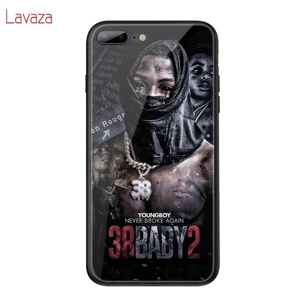 Lavaza Youngboy никогда не сломался снова закаленное стекло TPU чехол для iPhone 6 6S 7 8 Plus 5 5S SE XR X XS 11 Pro MAX чехол - Цвет: TG15