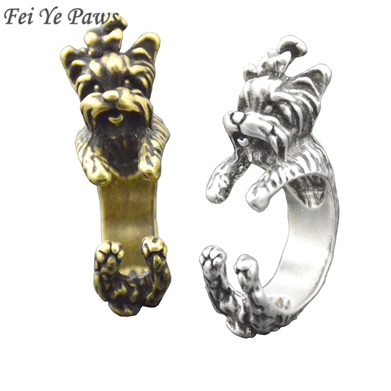

Punk Retro Yorkshire Terrier Dog Wrap Ring Men West Highland Yorky & Westie Animal Rings For Women Retro Midi Finger Ring Girls
