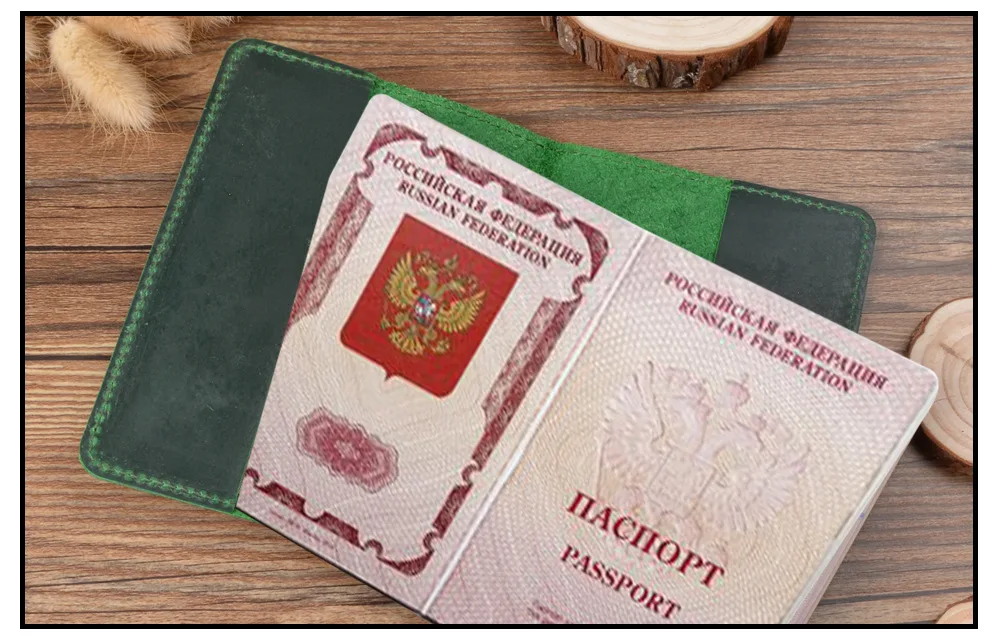 Ретро Обложка для паспорта в русском стиле, кошелек из натуральной кожи для путешествий, Обложка для паспорта, чехол для карт для мужчин и женщин