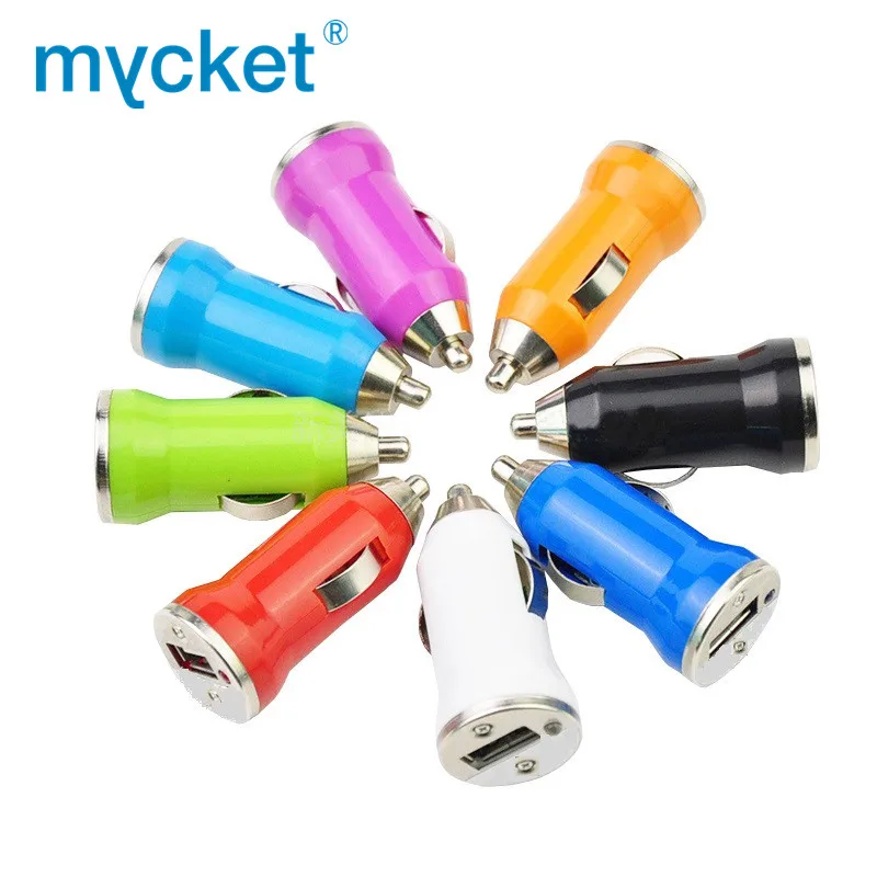 MYCKET цветное Мини Автомобильное зарядное USB устройство быстрый мобильный телефон