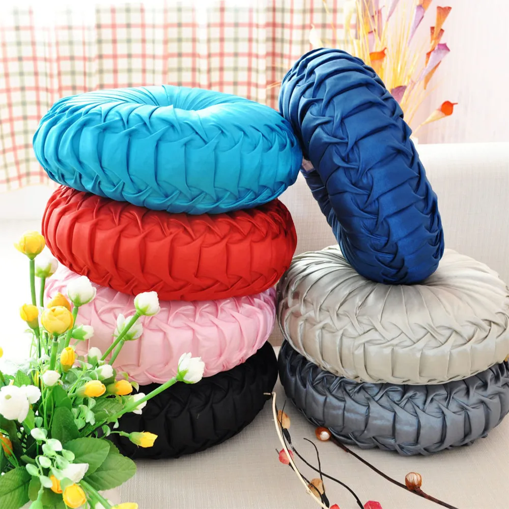 Бесплатная доставка модные домашние текстильные Твердые круглые подушки для