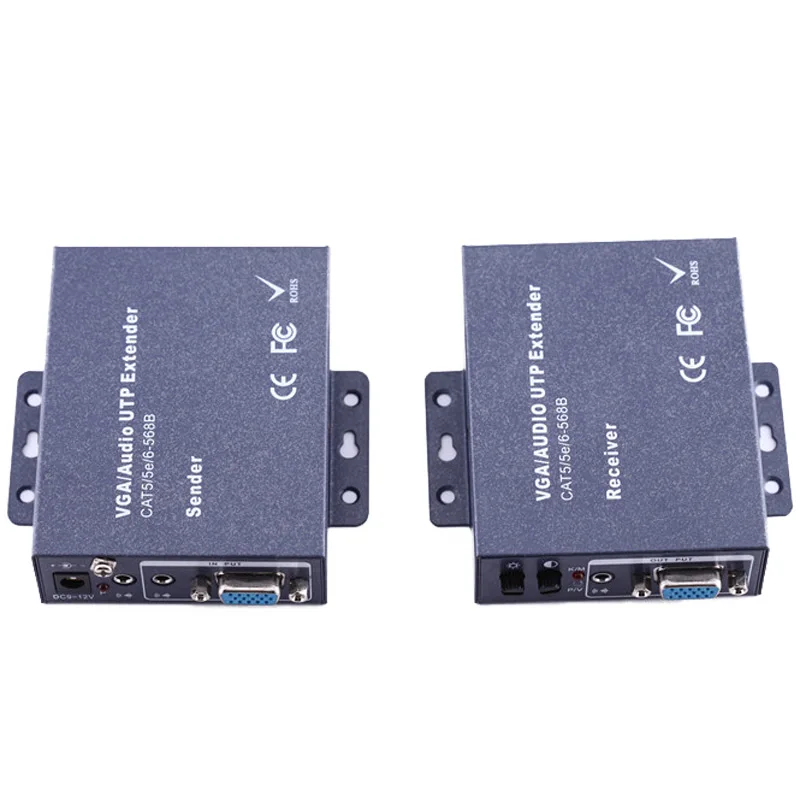 1080P 300 м VGA Видео Аудио удлинитель повторитель по Cat6 Cat7 Ethernet кабели RJ45 передатчик