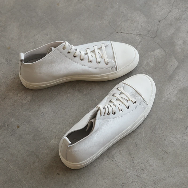 Кроссовки мужские из натуральной кожи на шнуровке плоской подошве|sneakers black|sneakers