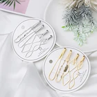 1 комплект, корейские простые металлические заколки для волос для женщин, геометрические Ромбы, золотистыеСеребристые цветные шпильки, аксессуары для волос