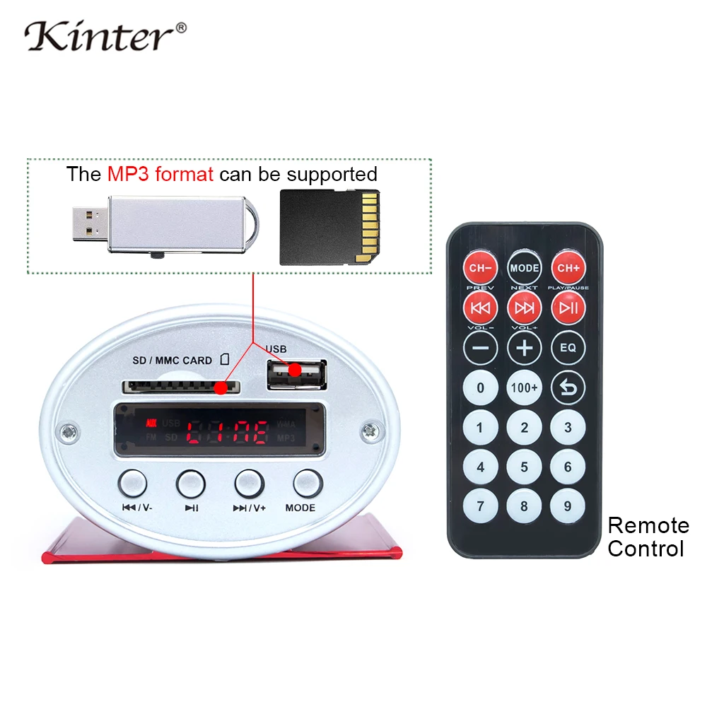 Kinter A3 мини предварительно усилитель аудио ридер fm-радио предложение SD карта USB воспроизведение звука с активным динамиком наушников DC12V